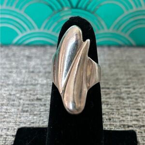 SOLD Sterling silver .925 Modernist large ring sz 6.5 wt 7.4g